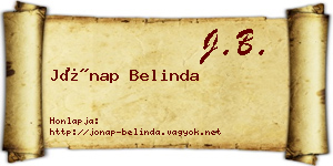 Jónap Belinda névjegykártya